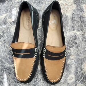 Sperry Women's Sea Sport Black and Tan Loafers